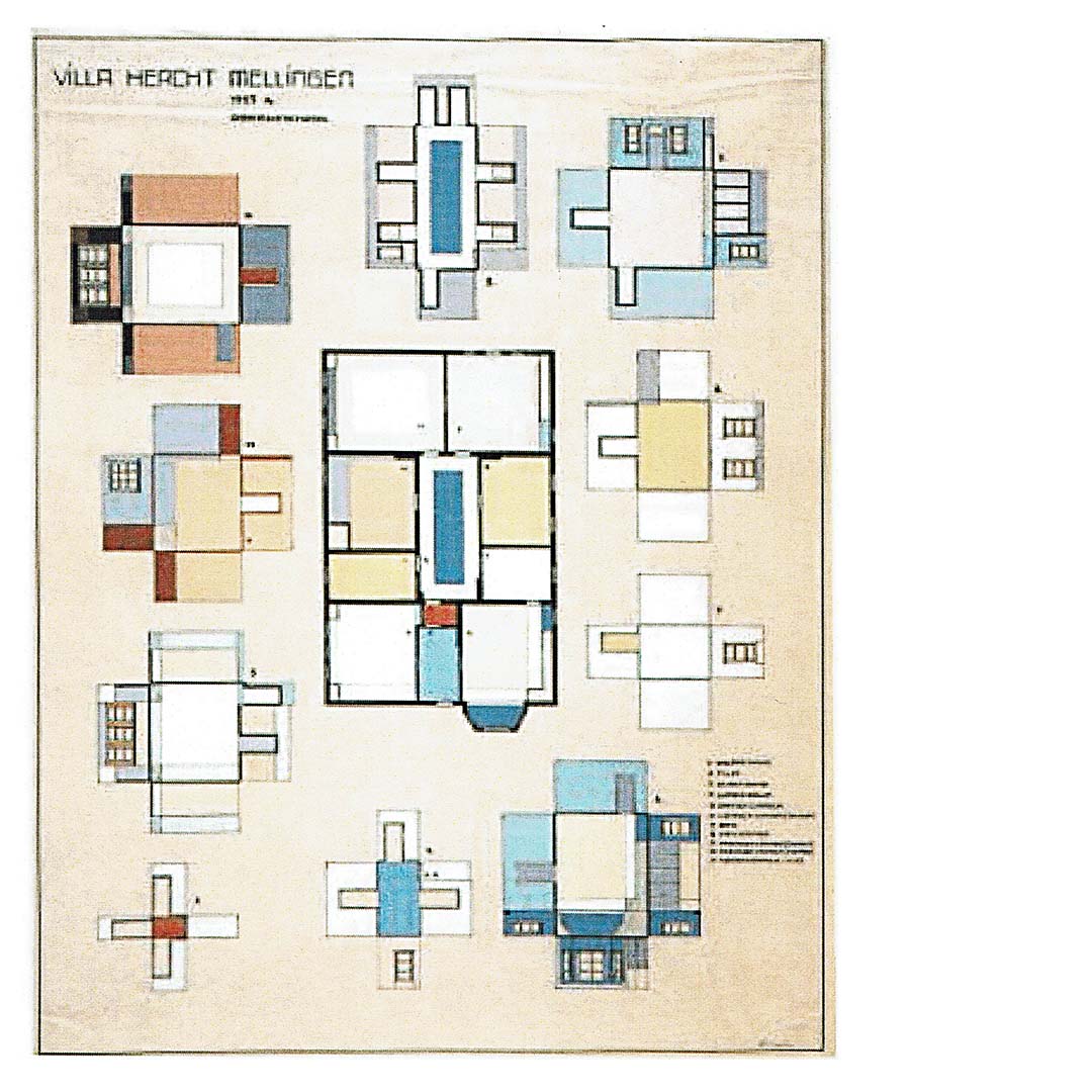 Villa Hergt, historische Farbfassung von Alfred Arndt